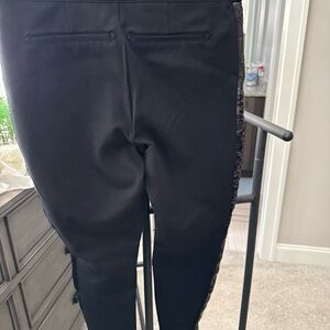 SPANX Black Straight Leg Jumpsuit Pants with Side Sequin Trim